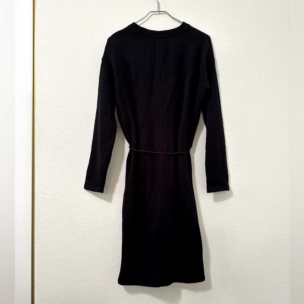 VINCE 100% Cotton Crew Neck Sweater Dress With Cord Tie Waist EUC - Picture 5 of 9